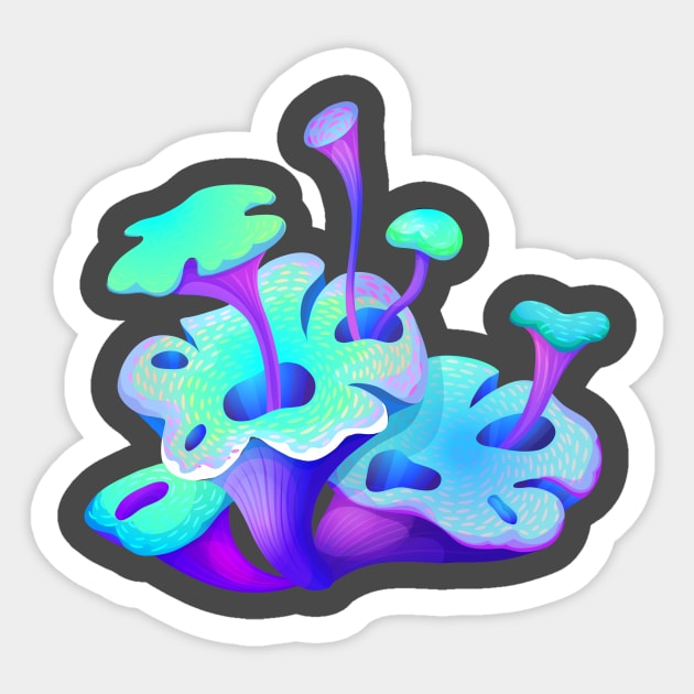 Unusual mushrooms Sticker by katanya78